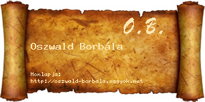 Oszwald Borbála névjegykártya
